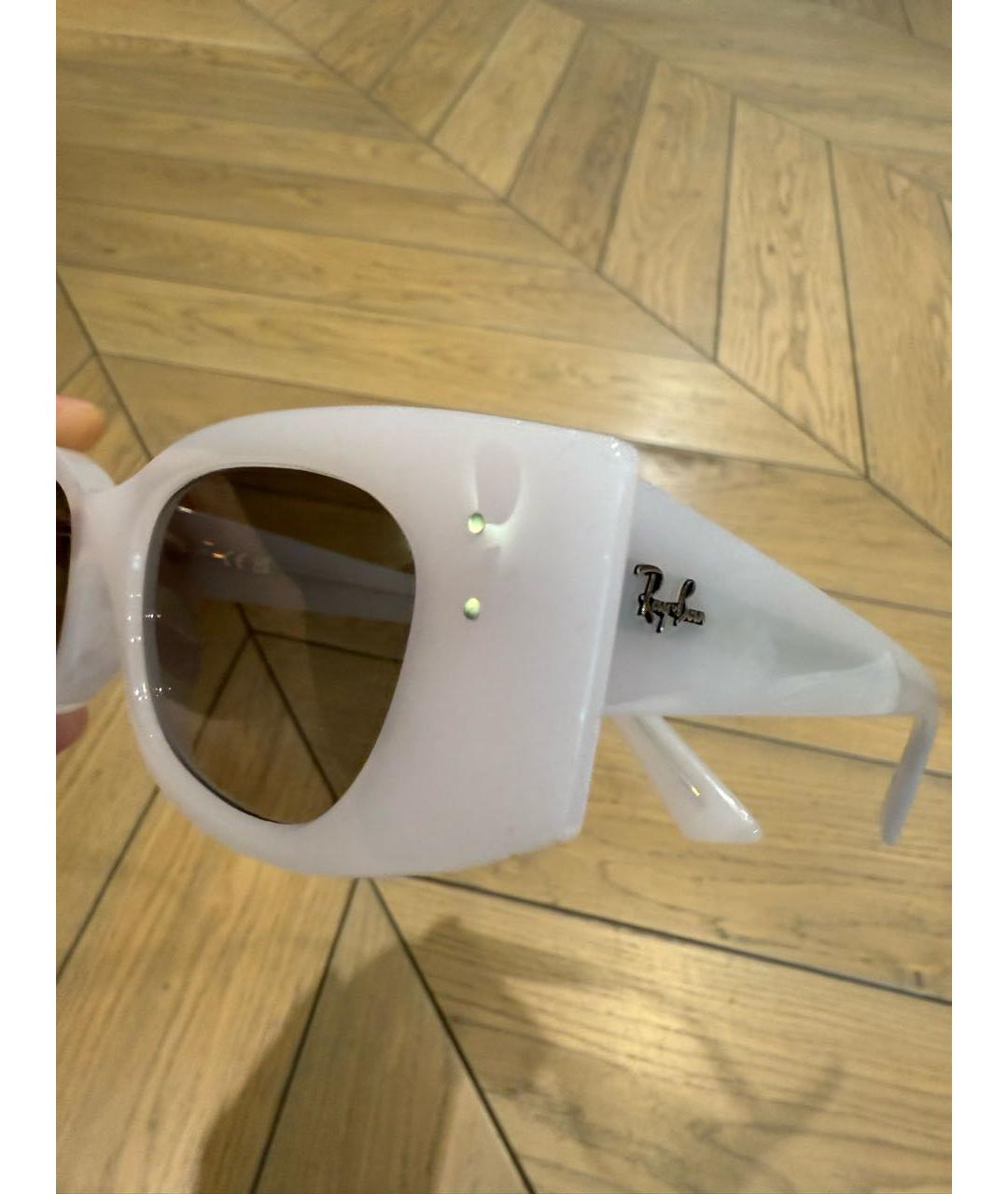 RAY BAN Белые пластиковые солнцезащитные очки, фото 3