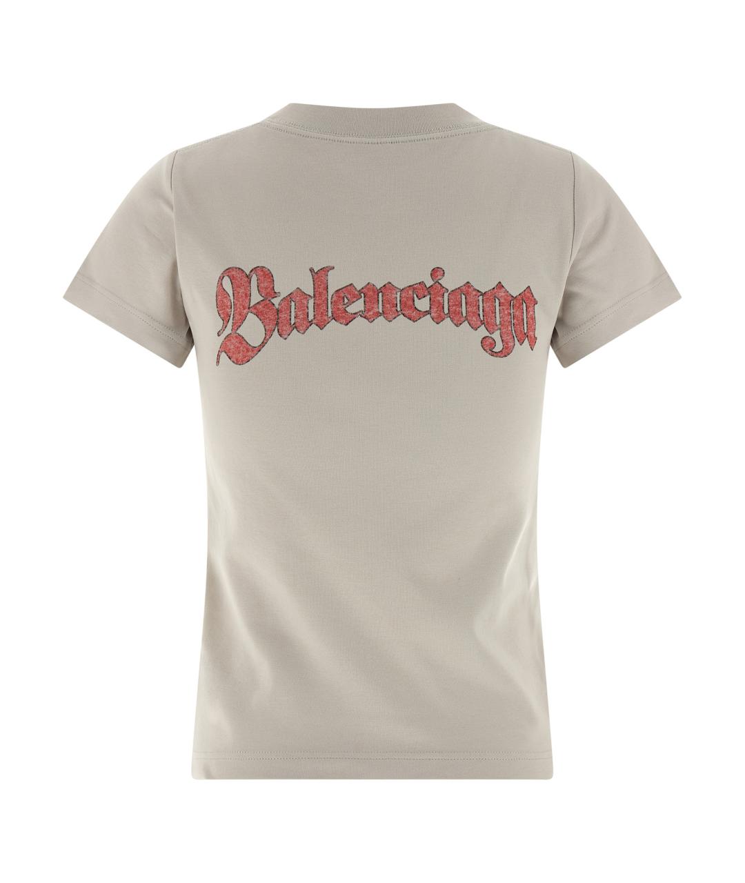 BALENCIAGA Серая хлопковая футболка, фото 1