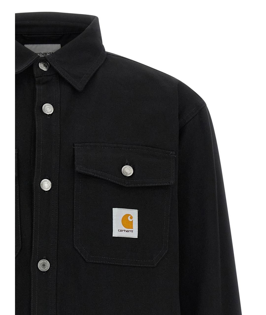 CARHARTT WIP Черная хлопковая кэжуал рубашка, фото 3