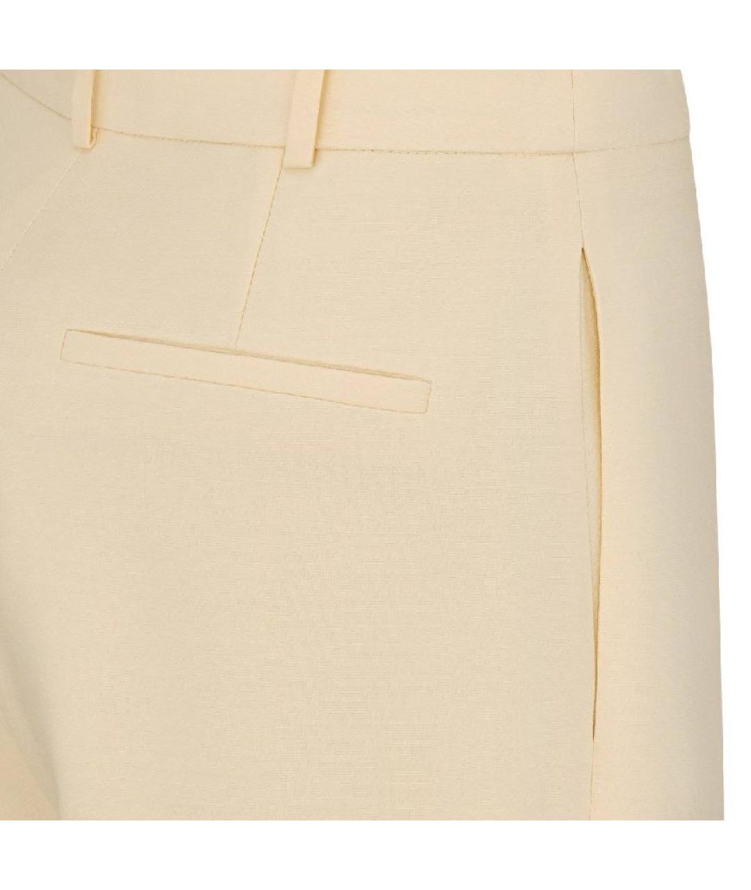 CHRISTIAN DIOR Бежевые шерстяные прямые брюки, фото 3