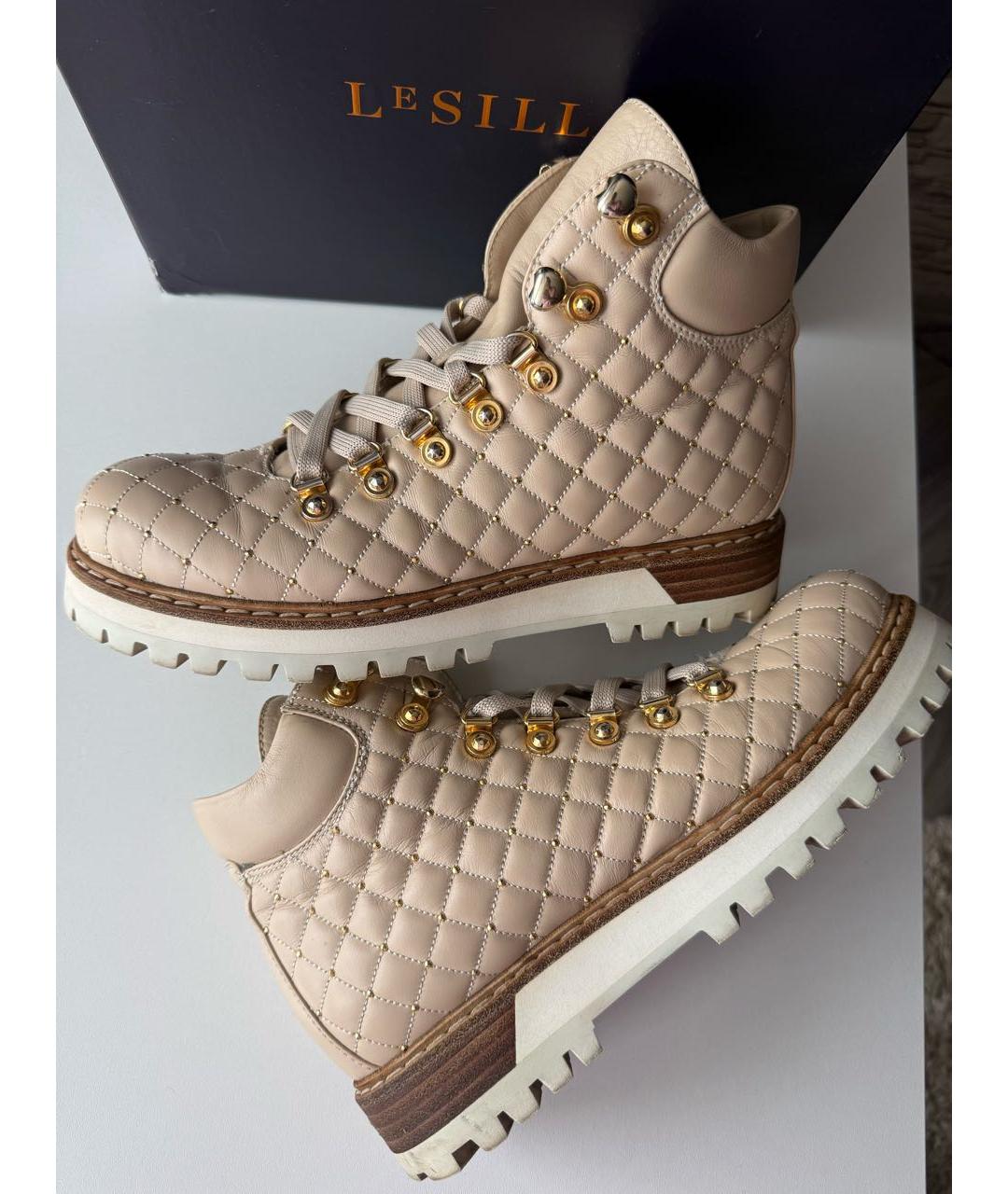 LE SILLA Бежевые кожаные ботинки, фото 3