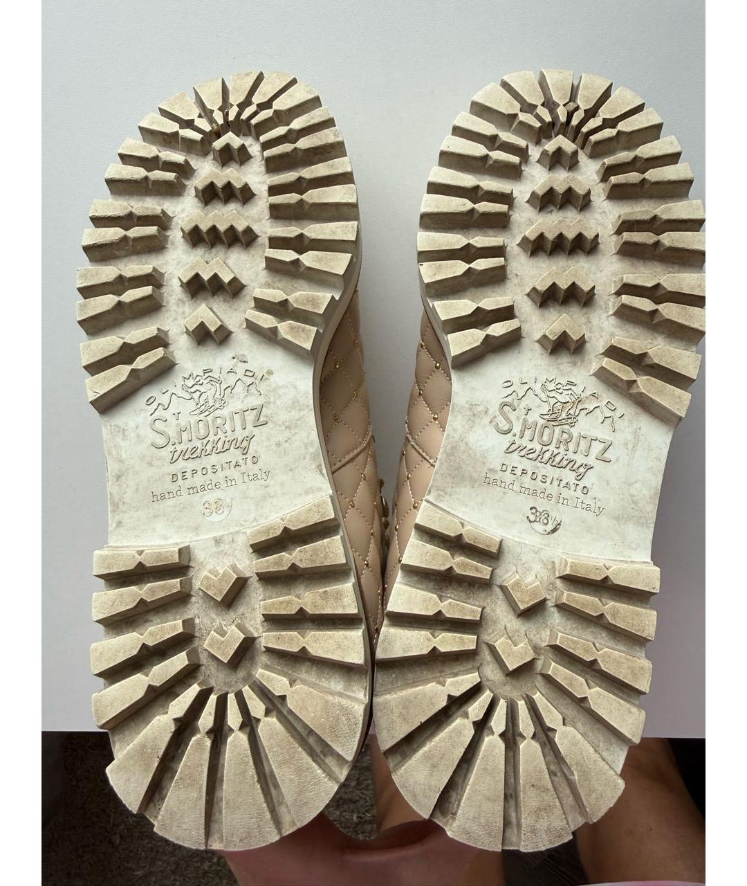 LE SILLA Бежевые кожаные ботинки, фото 6