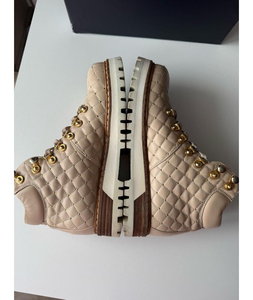 LE SILLA Бежевые кожаные ботинки, фото 4