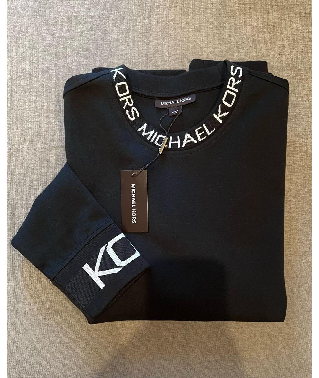 MICHAEL KORS Черный хлопковый джемпер / свитер, фото 3