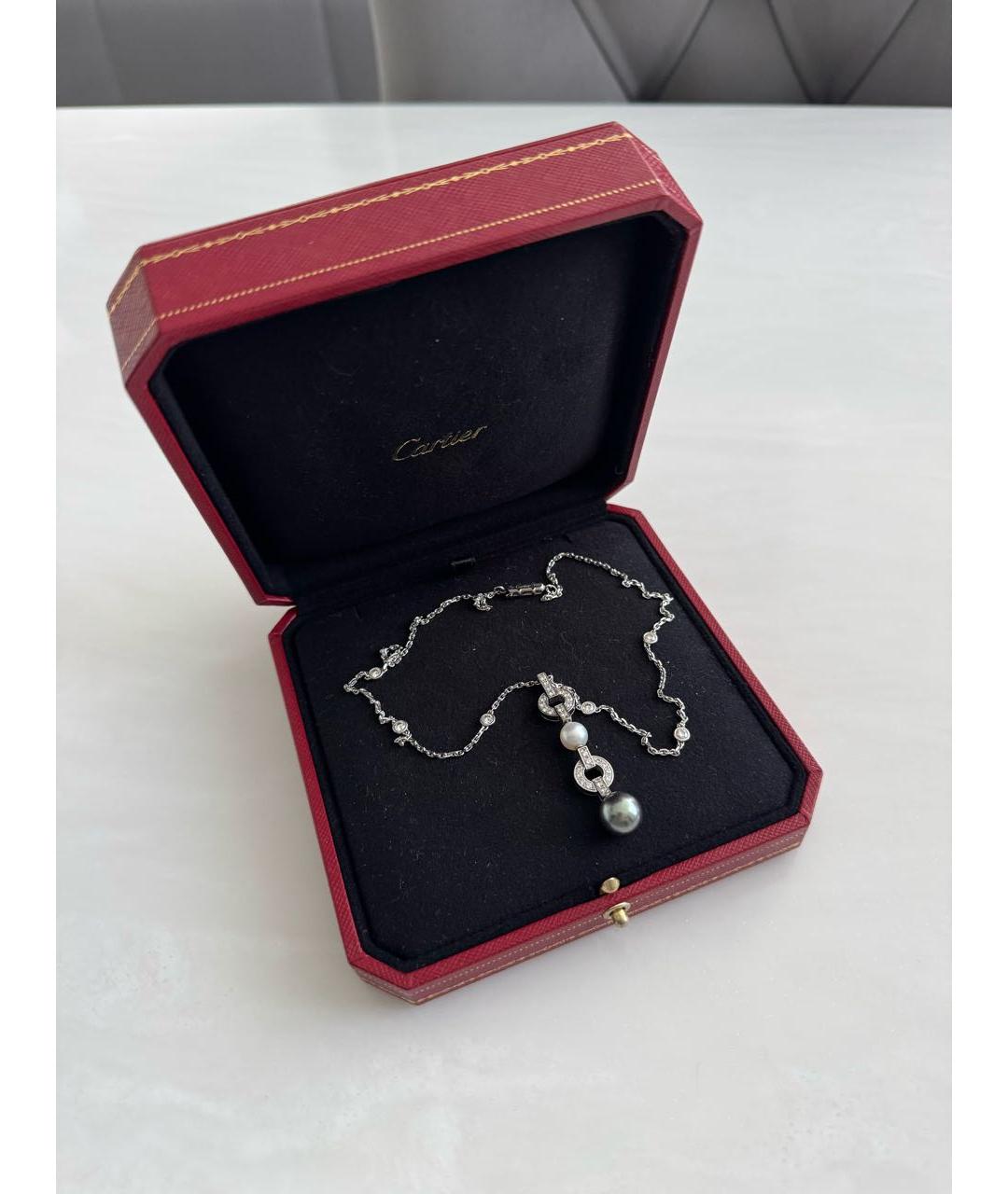CARTIER Серебряное платиновое колье, фото 5