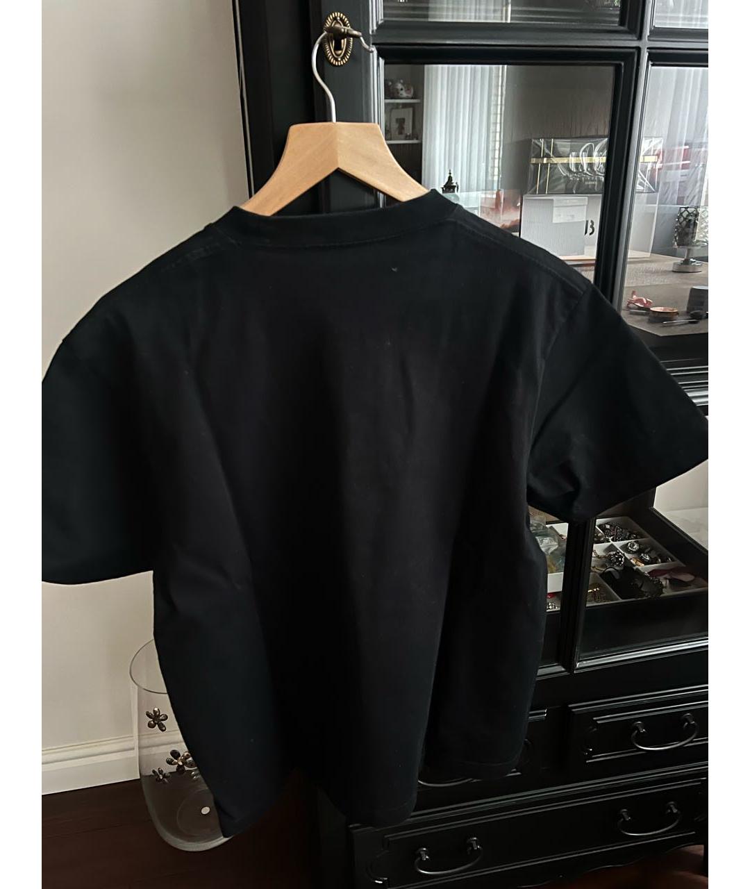 BALENCIAGA Черная хлопковая футболка, фото 3