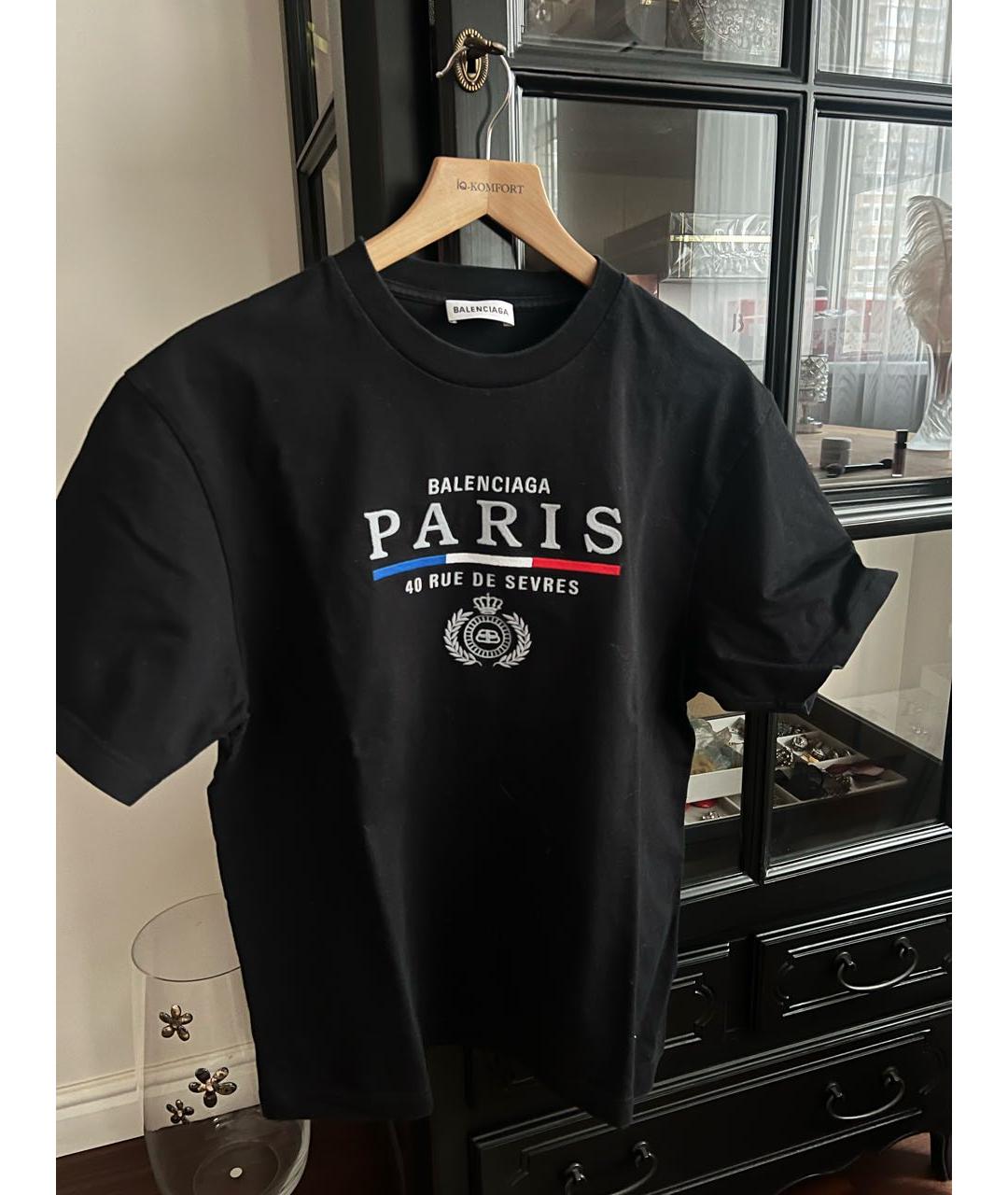 BALENCIAGA Черная хлопковая футболка, фото 5