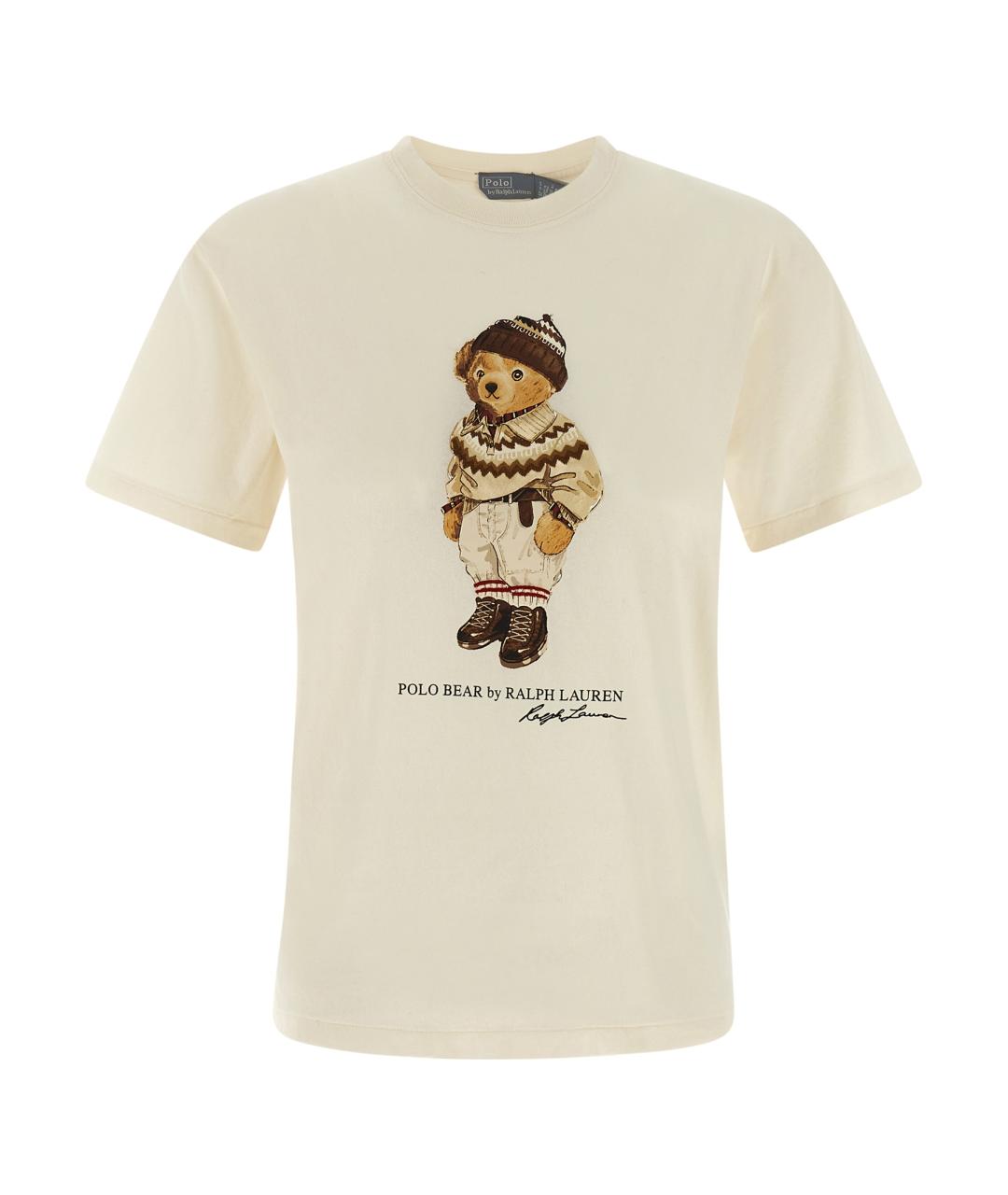 POLO RALPH LAUREN Бежевая хлопковая футболка, фото 1