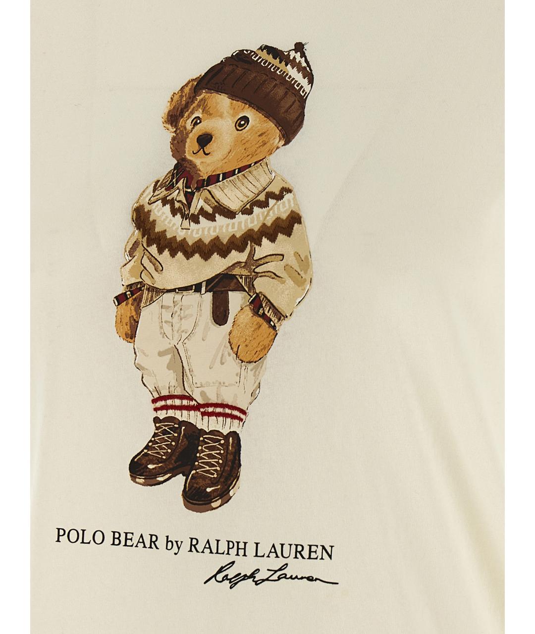 POLO RALPH LAUREN Бежевая хлопковая футболка, фото 4
