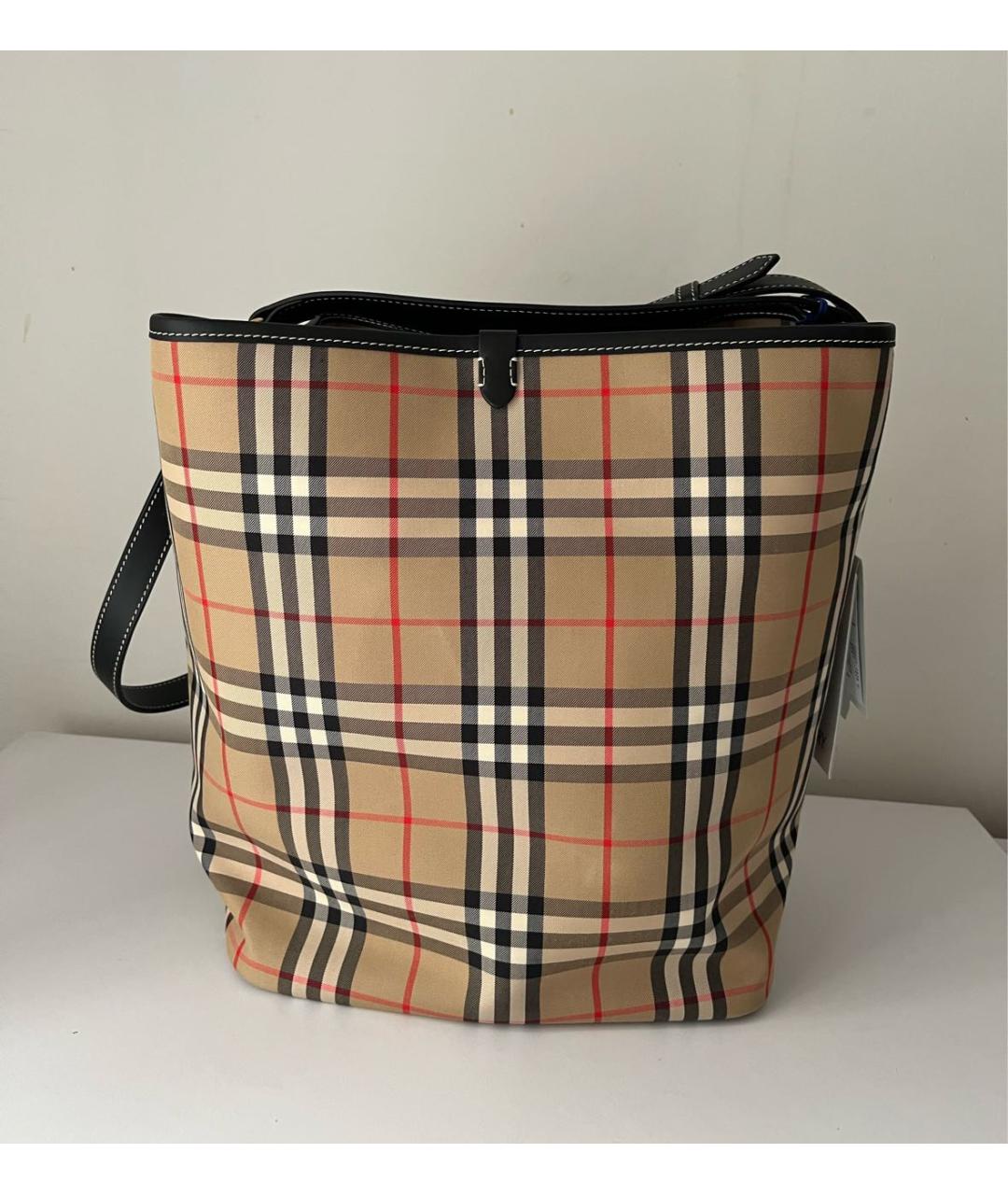 BURBERRY Бежевая кожаная сумка тоут, фото 3