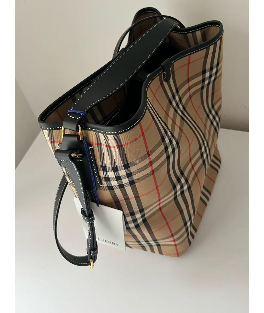 BURBERRY Бежевая кожаная сумка тоут, фото 2