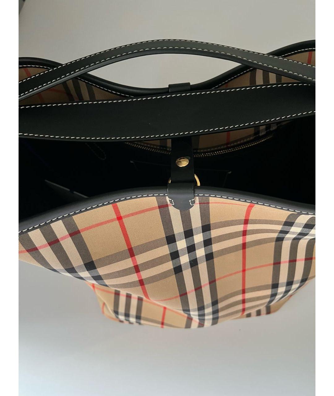 BURBERRY Бежевая кожаная сумка тоут, фото 4