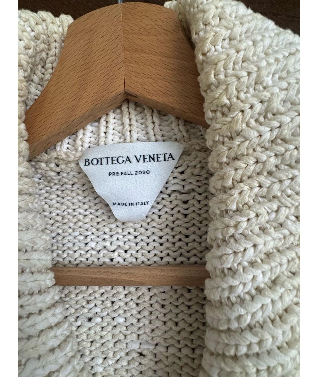 BOTTEGA VENETA Бежевый хлопко-эластановый кардиган, фото 2