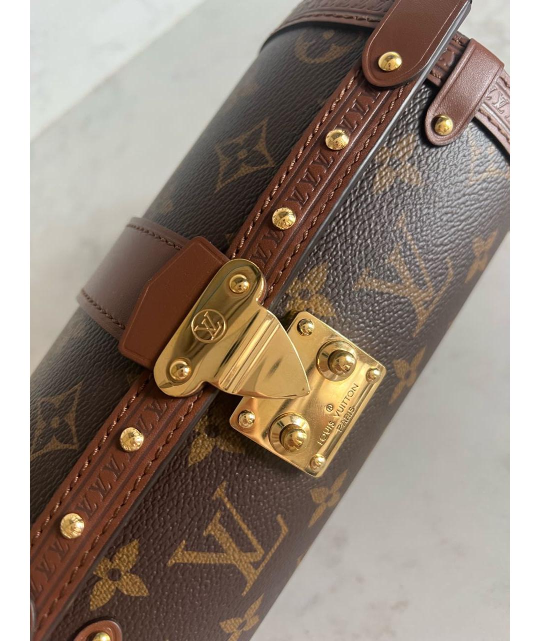 LOUIS VUITTON Коричневая кожаная сумка через плечо, фото 5