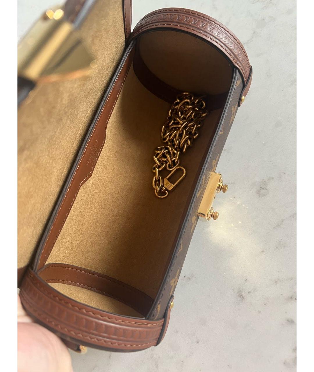 LOUIS VUITTON Коричневая кожаная сумка через плечо, фото 4