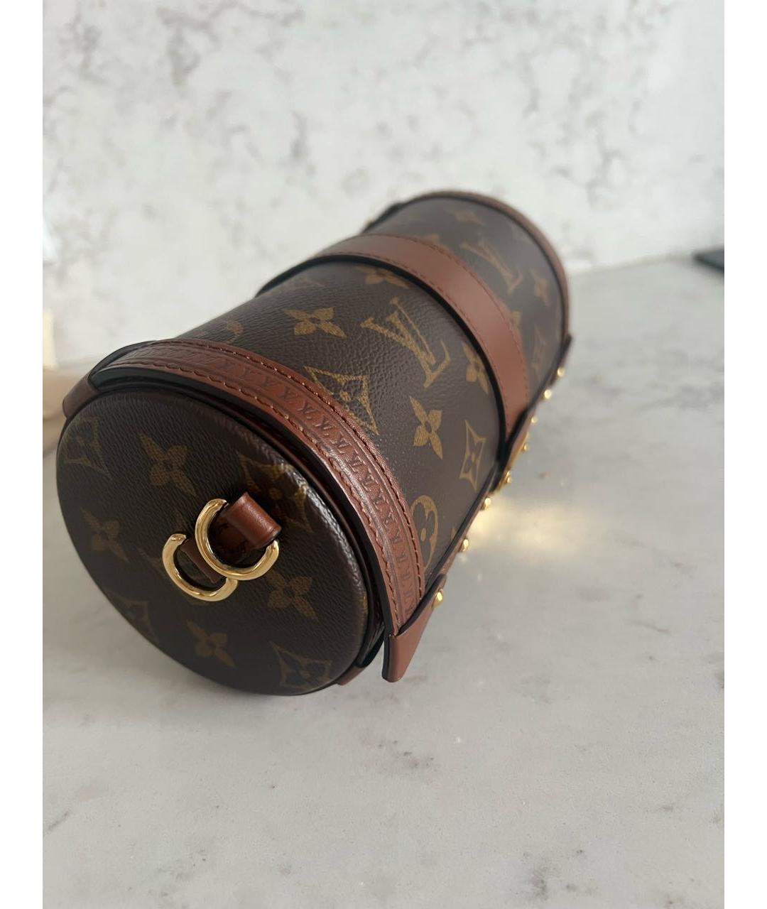 LOUIS VUITTON Коричневая кожаная сумка через плечо, фото 2