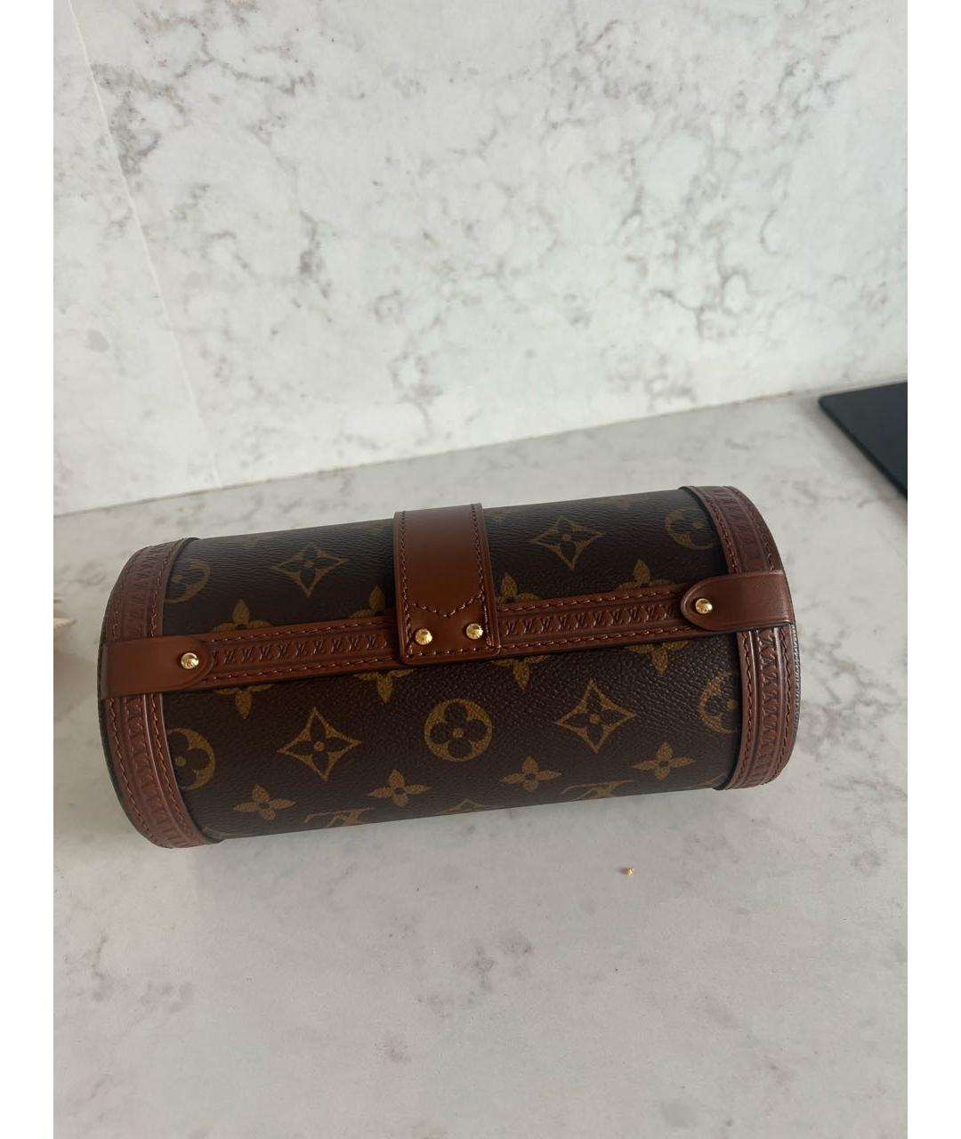 LOUIS VUITTON Коричневая кожаная сумка через плечо, фото 3