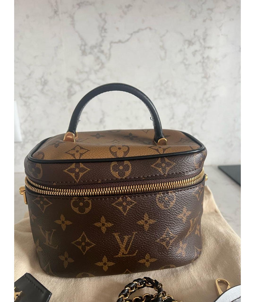 LOUIS VUITTON Коричневая кожаная сумка через плечо, фото 7