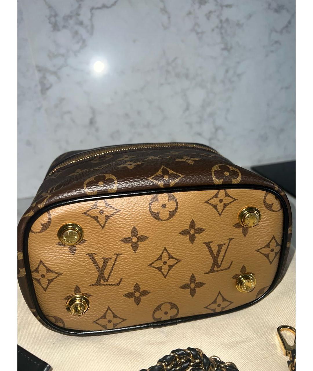 LOUIS VUITTON Коричневая кожаная сумка через плечо, фото 5