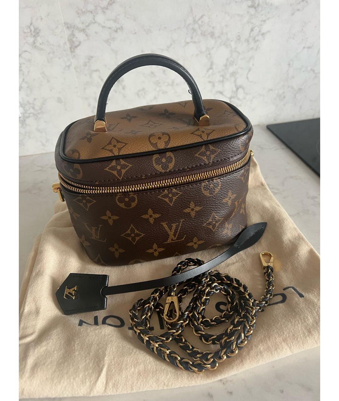 LOUIS VUITTON Коричневая кожаная сумка через плечо, фото 6