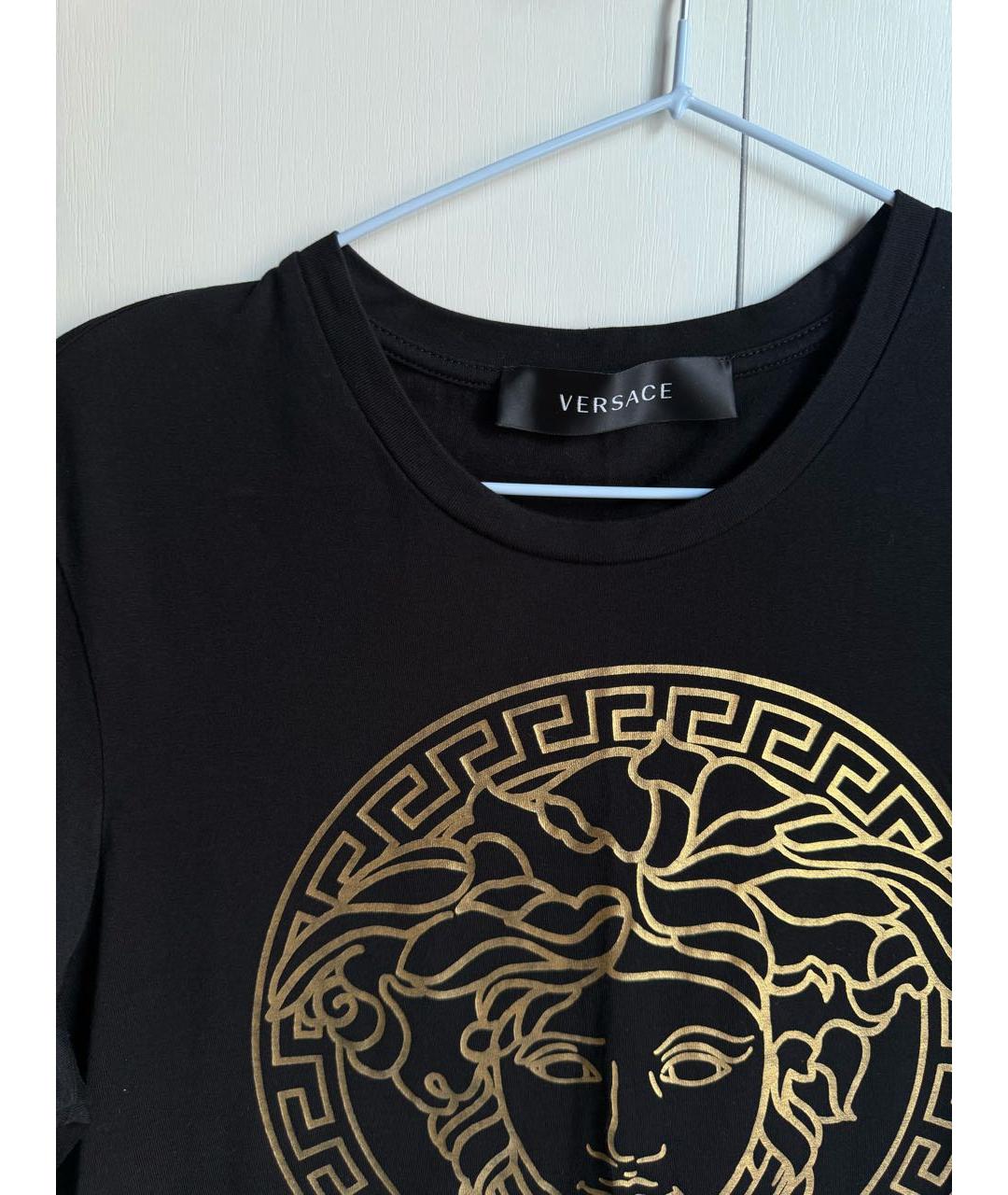 VERSACE Черная хлопковая футболка, фото 3