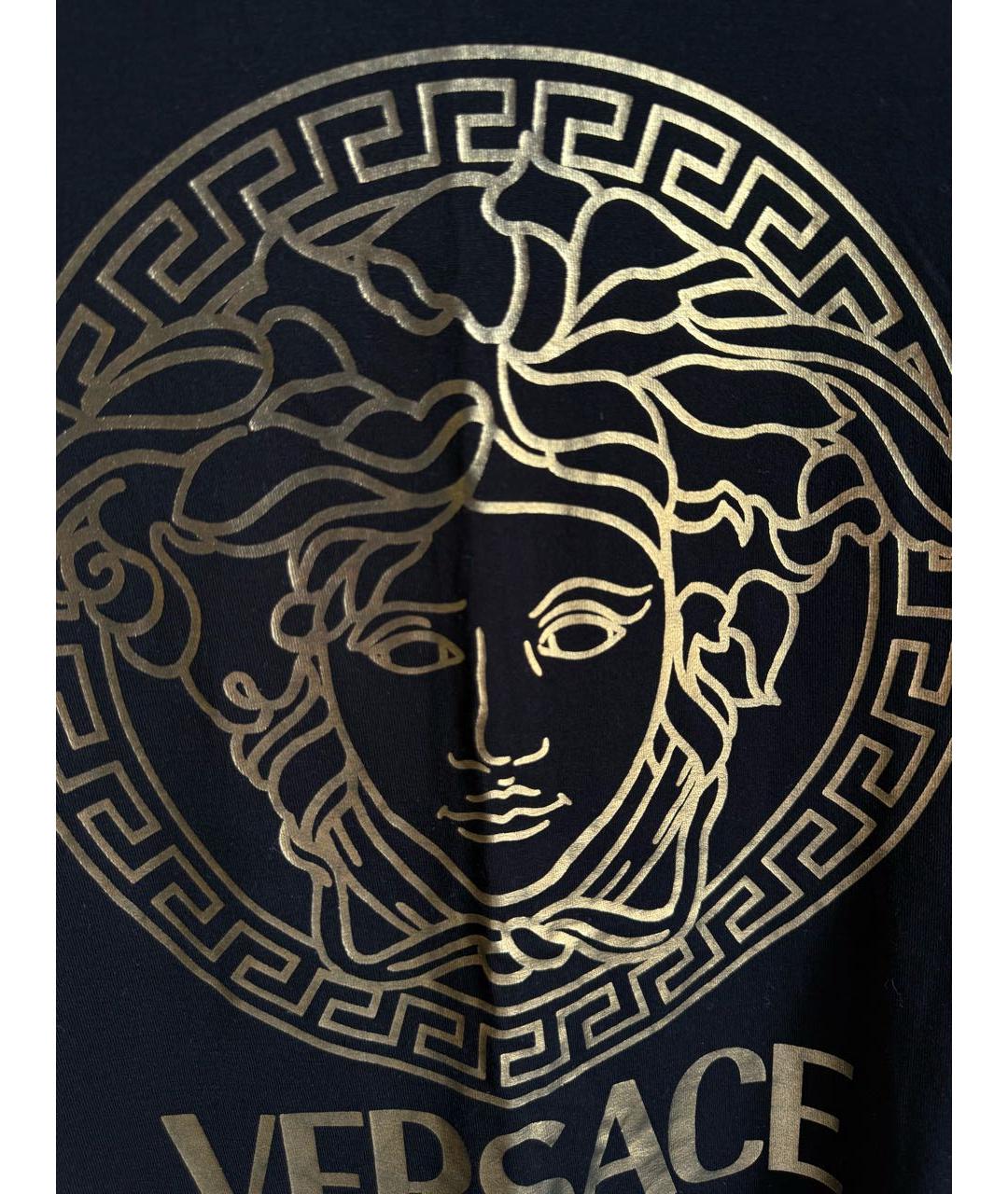 VERSACE Черная хлопковая футболка, фото 4