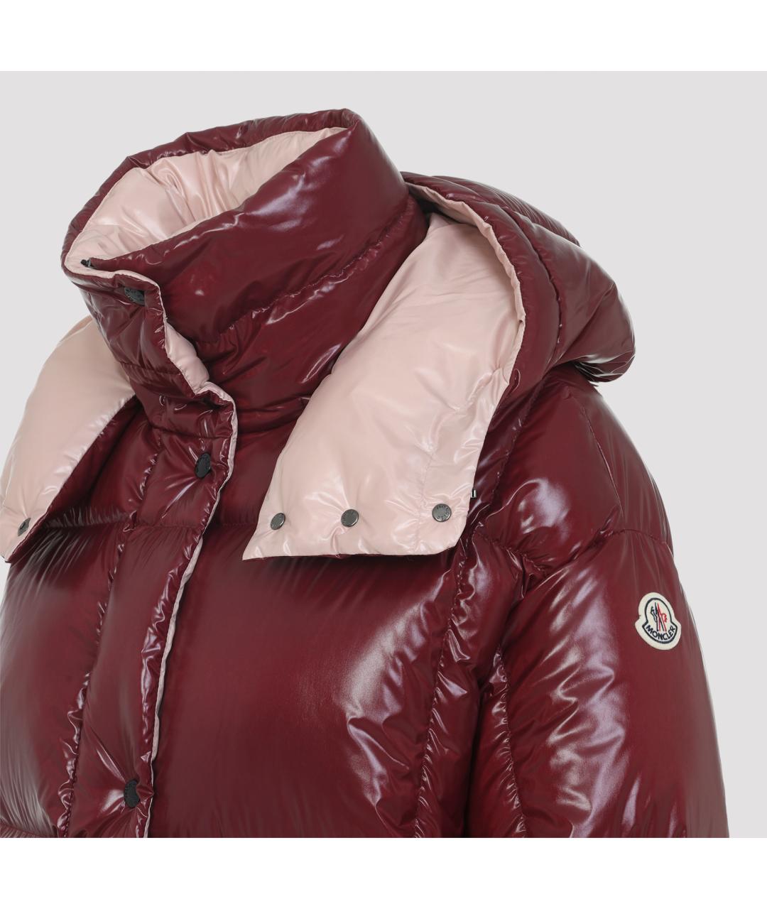 MONCLER Бордовая полиамидовая куртка, фото 4