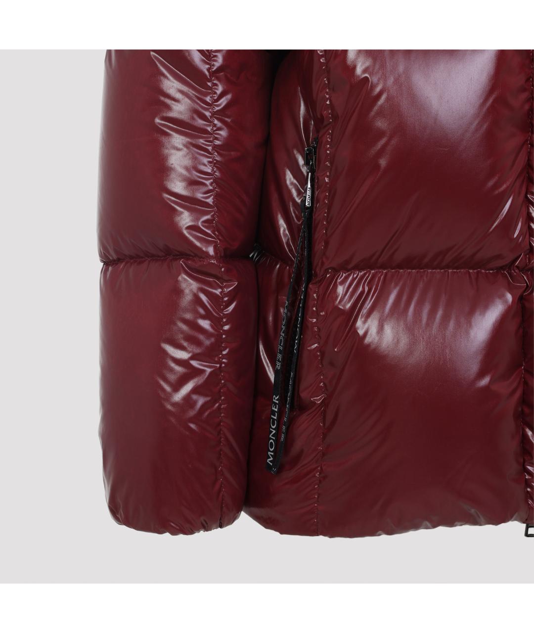 MONCLER Бордовая полиамидовая куртка, фото 3