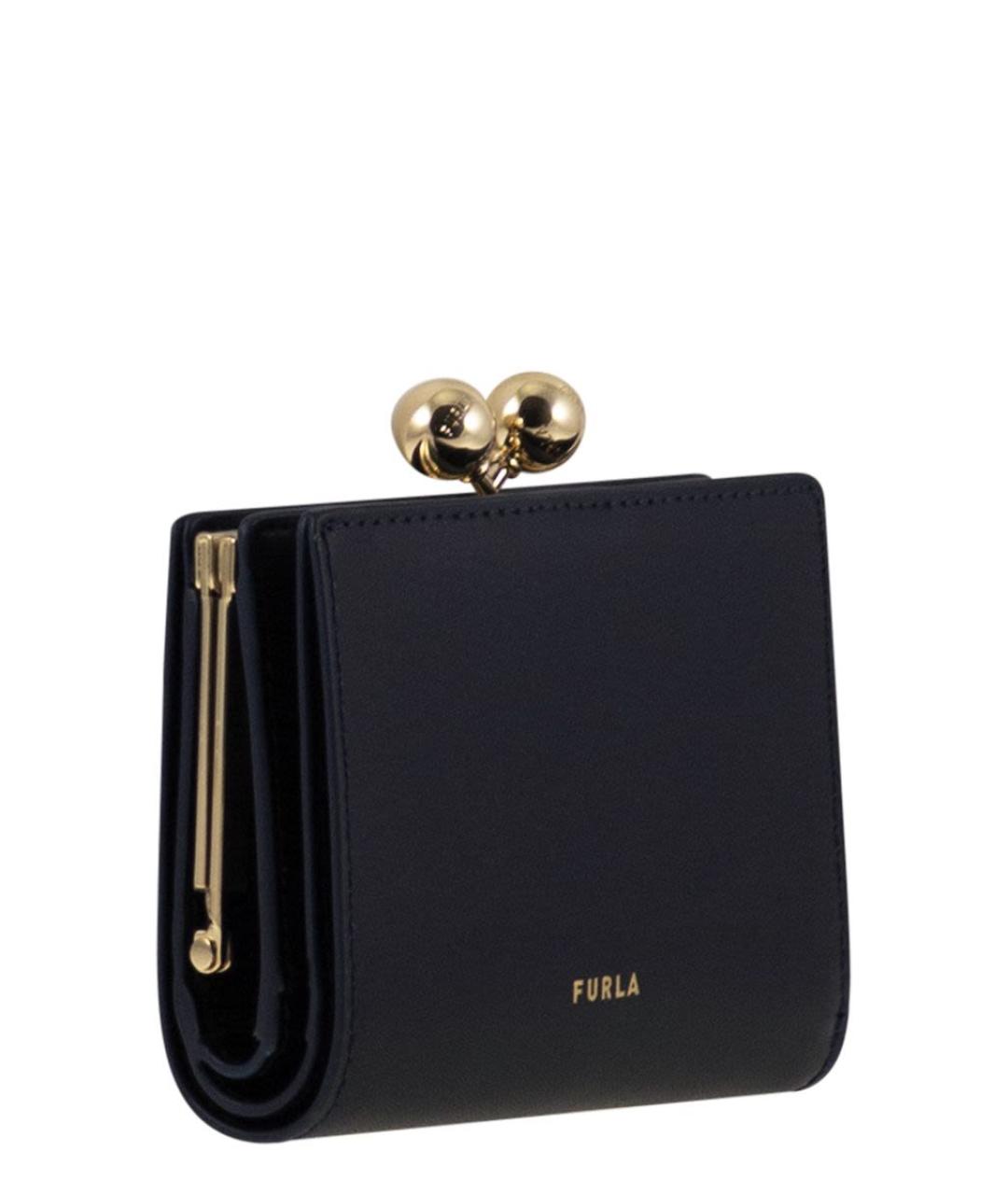 FURLA Темно-синий кожаный кошелек, фото 2