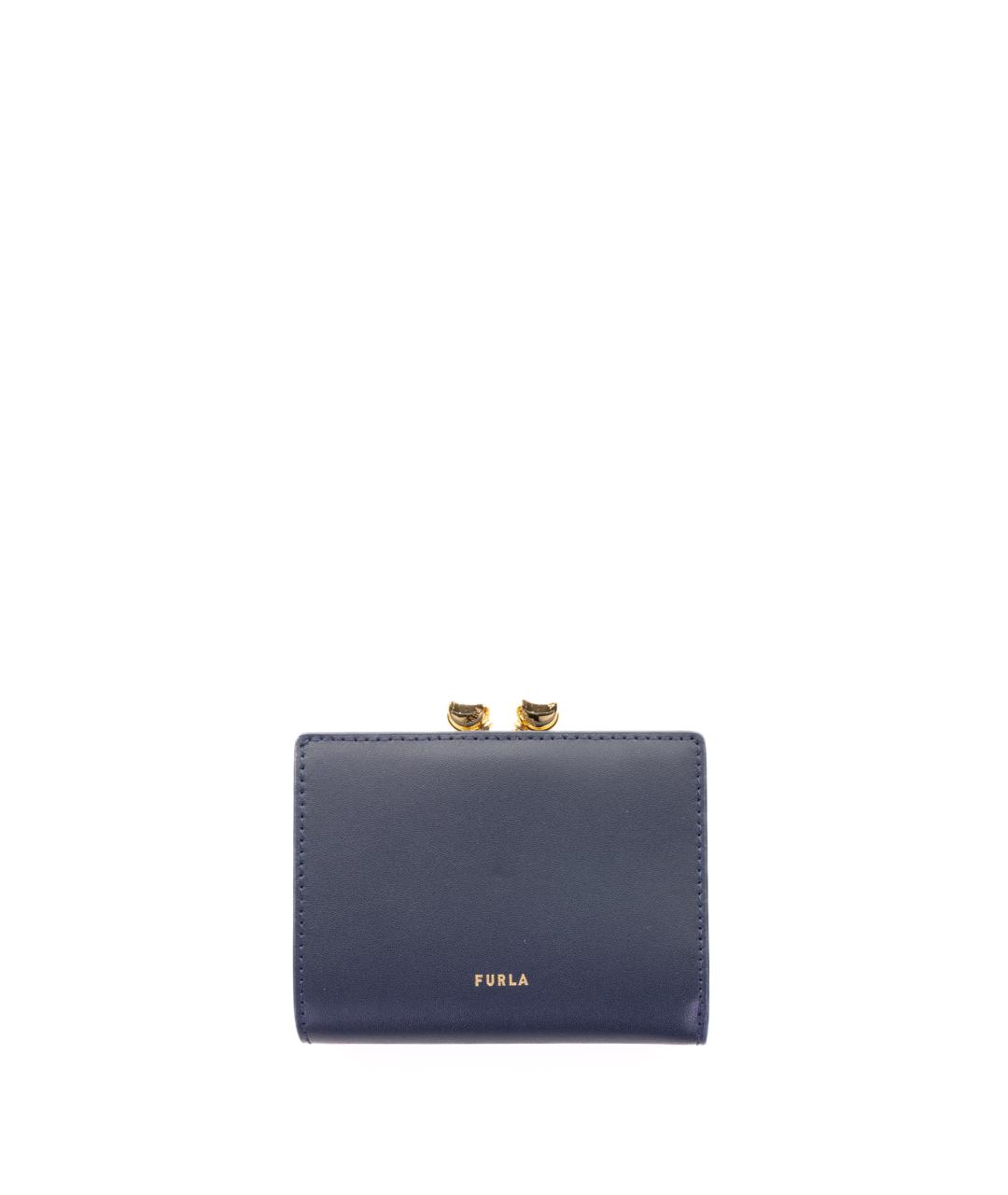 FURLA Темно-синий кожаный кошелек, фото 1