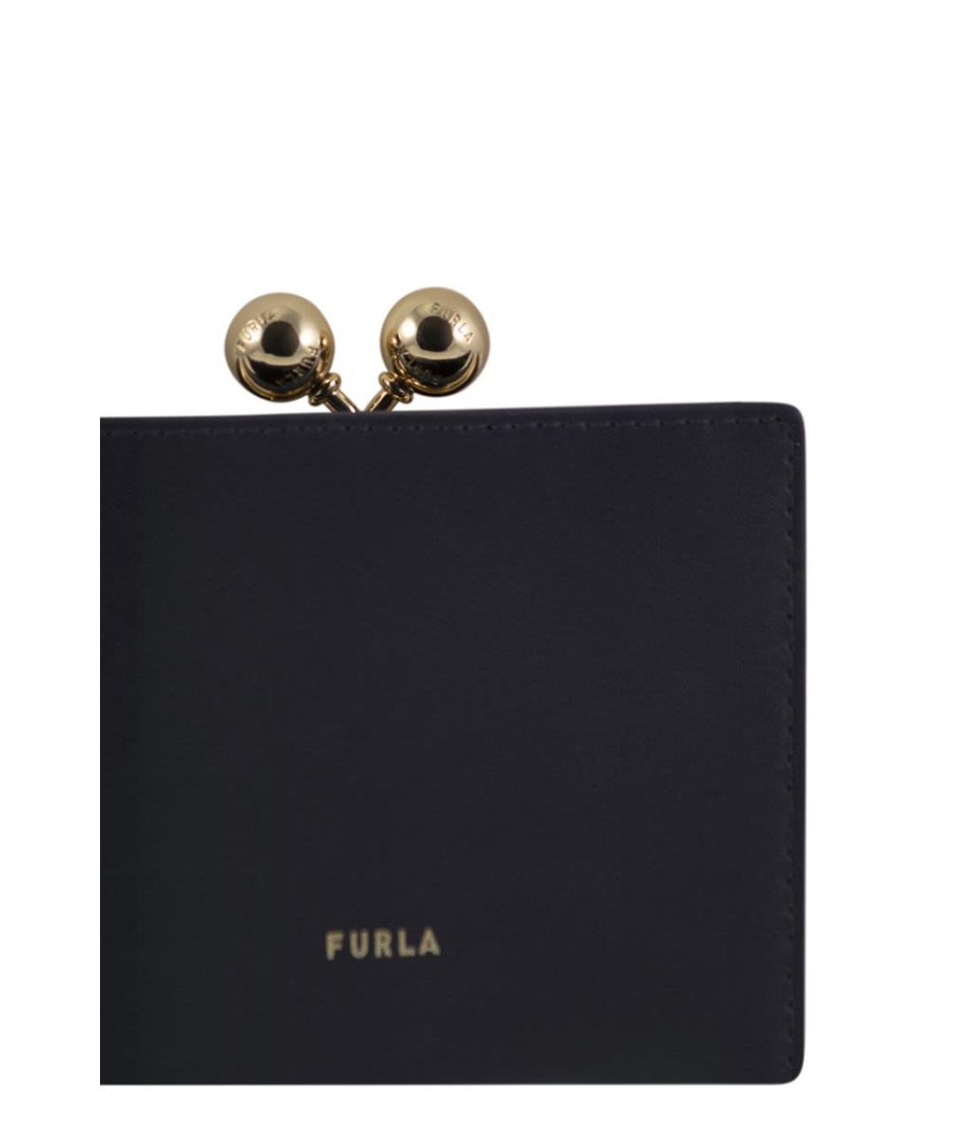 FURLA Темно-синий кожаный кошелек, фото 4