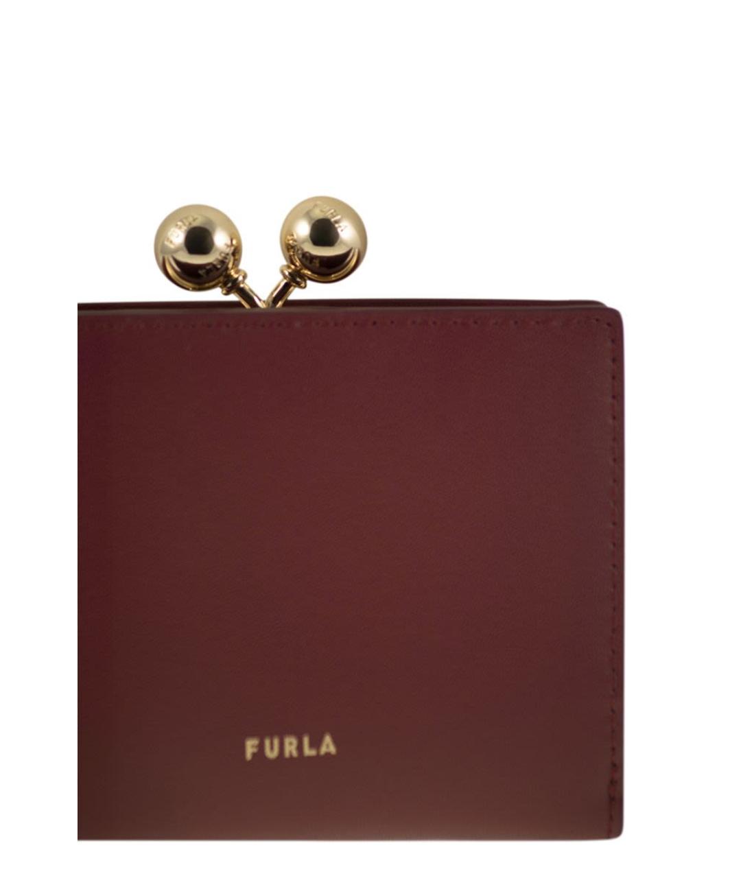 FURLA Бордовый кожаный кошелек, фото 4