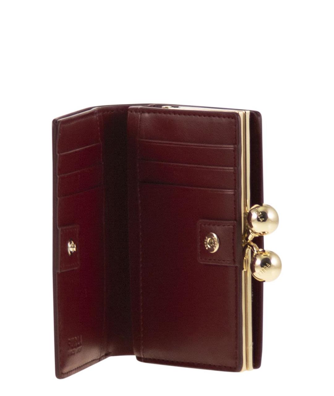 FURLA Бордовый кожаный кошелек, фото 3
