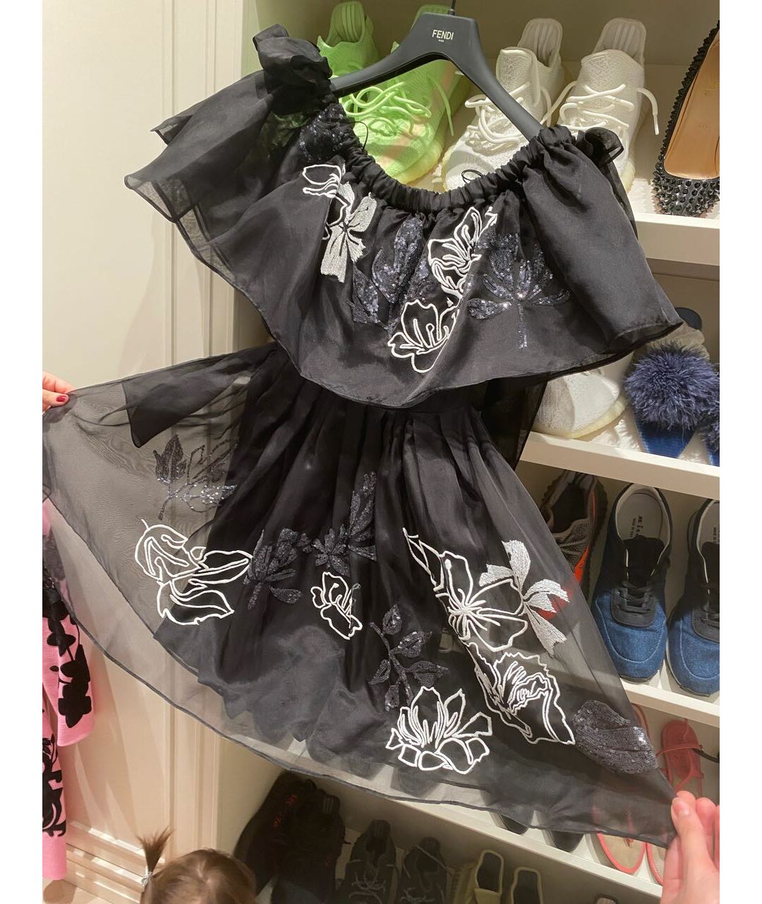 FENDI Черное шелковое коктейльное платье, фото 4