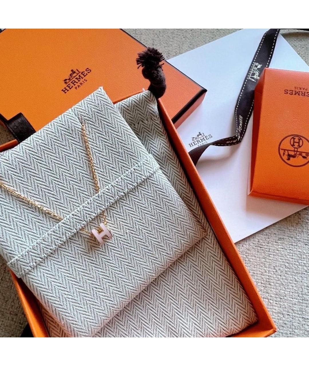 HERMES Розовая металлическая подвеска, фото 4