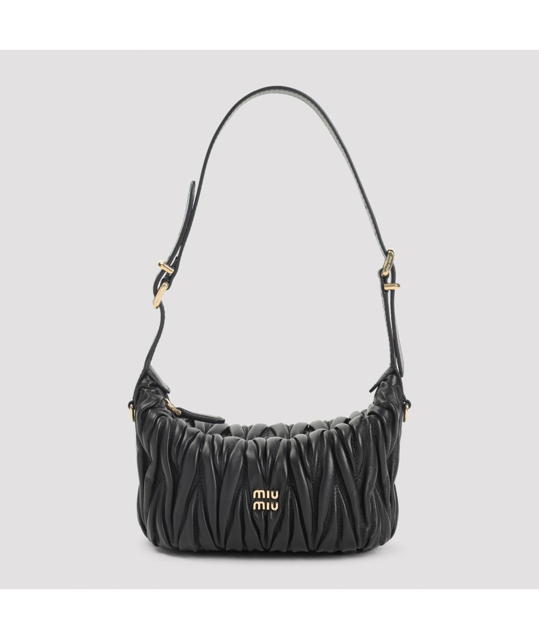 MIU MIU Черная кожаная сумка через плечо, фото 4