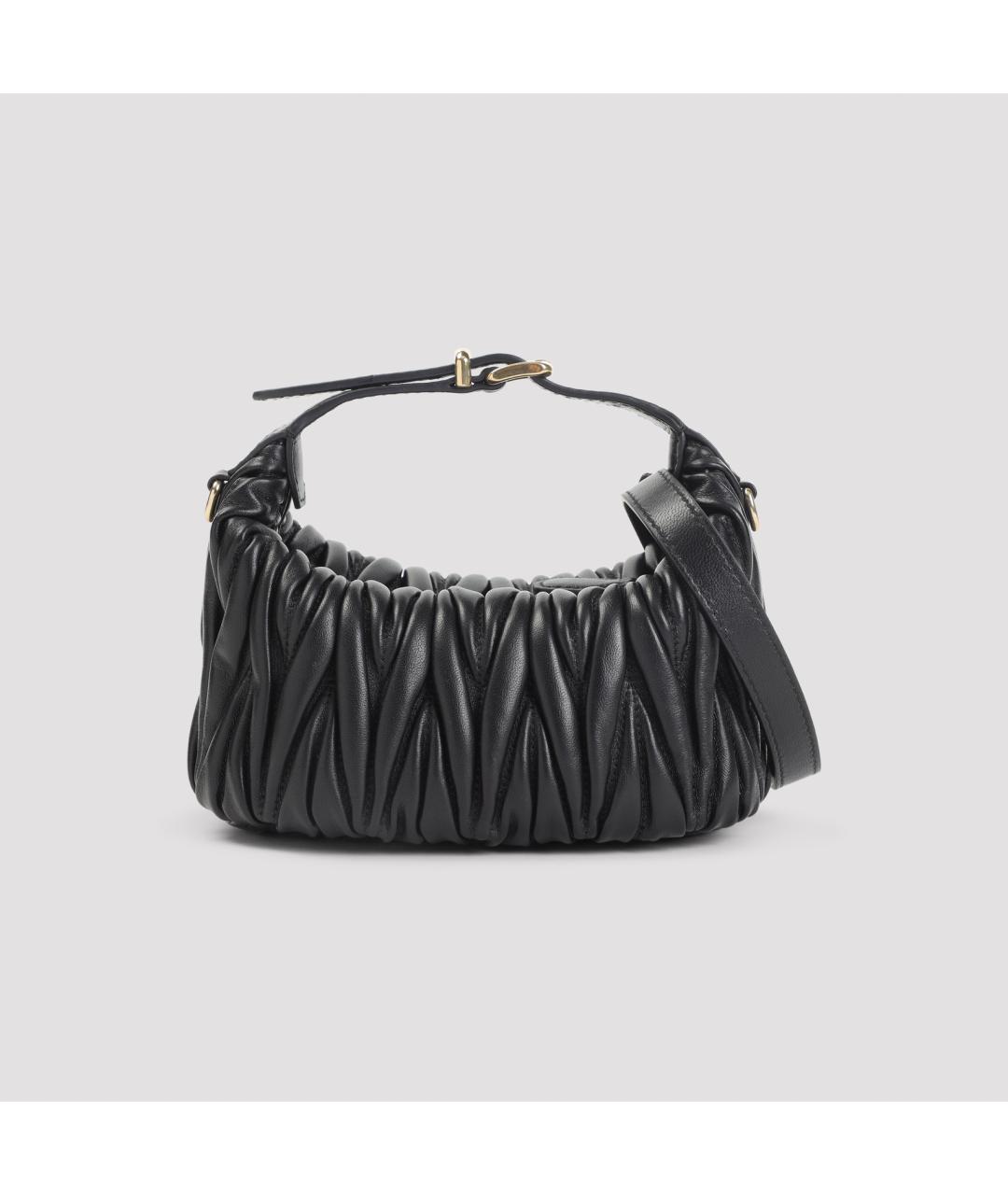 MIU MIU Черная кожаная сумка через плечо, фото 3