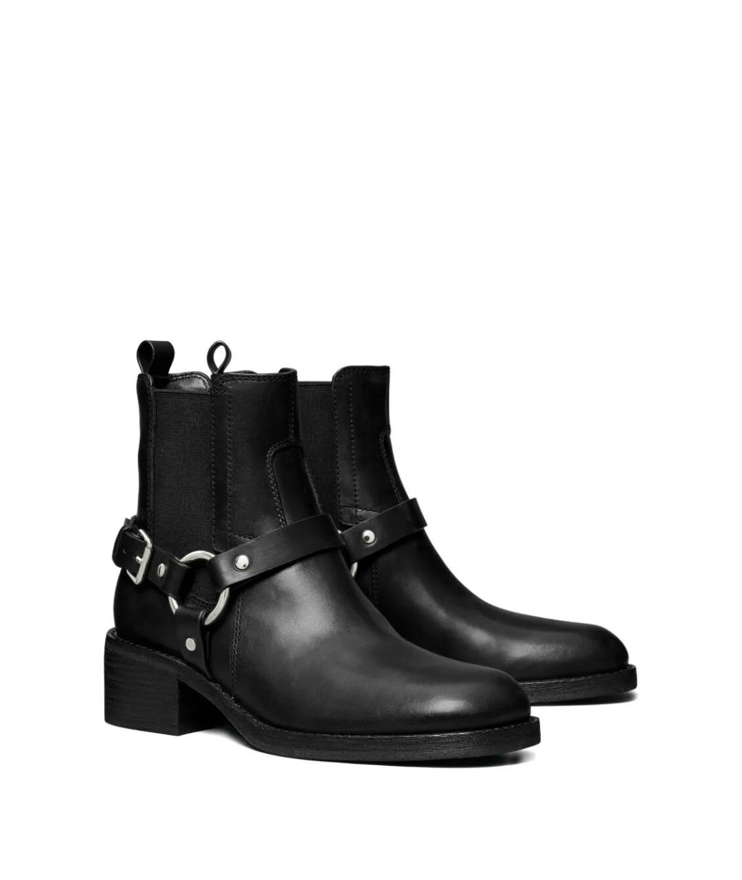 TORY BURCH Черные кожаные ботинки, фото 2