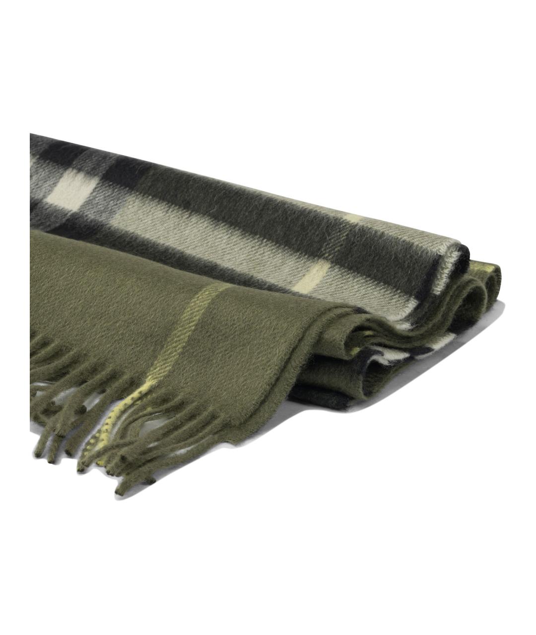 BURBERRY Зеленый кашемировый шарф, фото 2