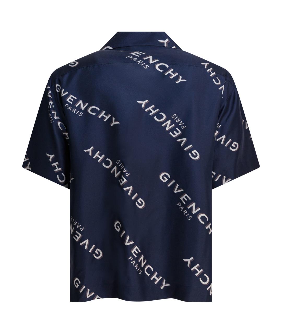 GIVENCHY Темно-синяя шелковая кэжуал рубашка, фото 2