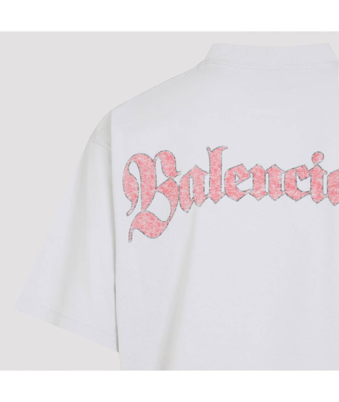 BALENCIAGA Белая хлопковая футболка, фото 3