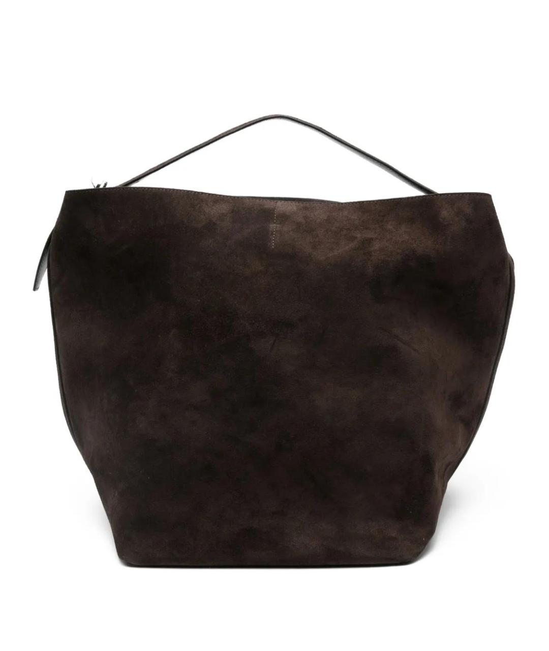 TOTEME Коричневая замшевая сумка тоут, фото 1