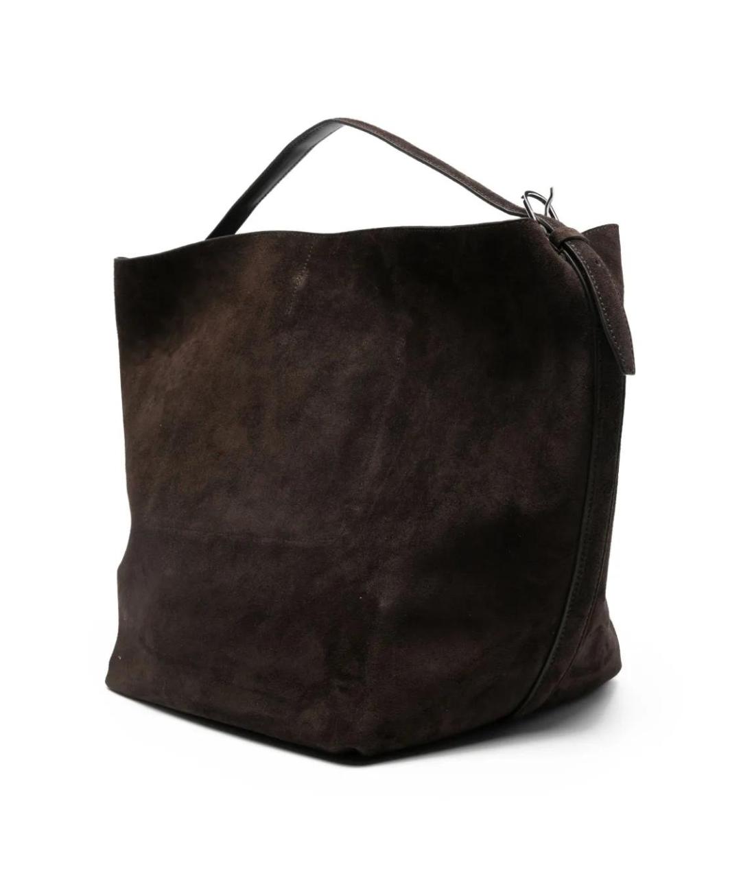 TOTEME Коричневая замшевая сумка тоут, фото 2