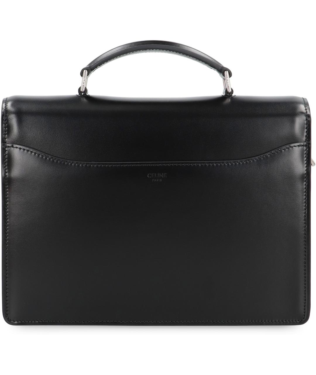 CELINE Черная кожаная сумка с короткими ручками, фото 3