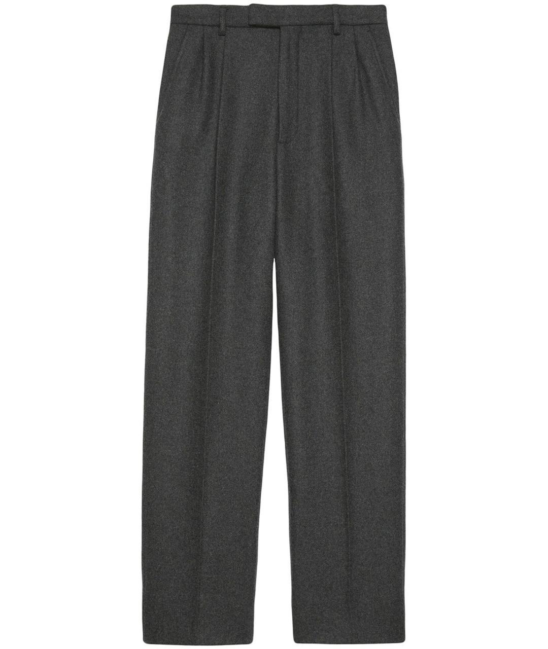 GUCCI Антрацитовые шерстяные повседневные брюки, фото 1