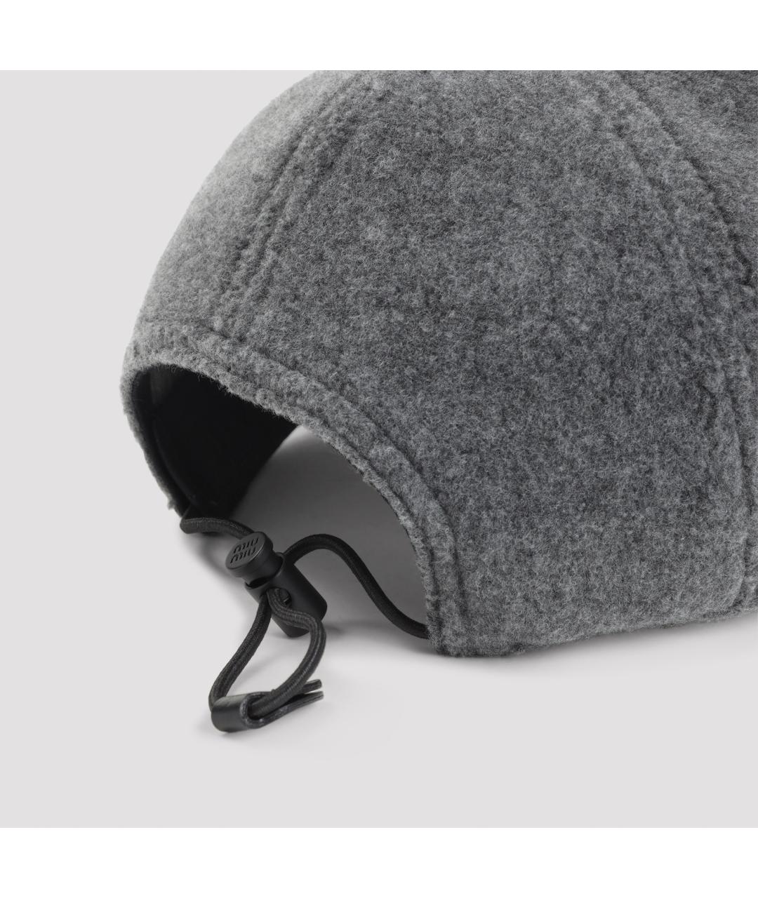 MIU MIU Серая синтетическая кепка, фото 4