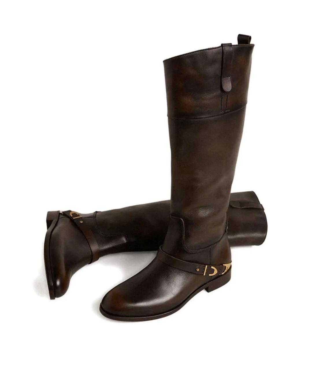 GOLDEN GOOSE DELUXE BRAND Коричневые кожаные ботинки, фото 3