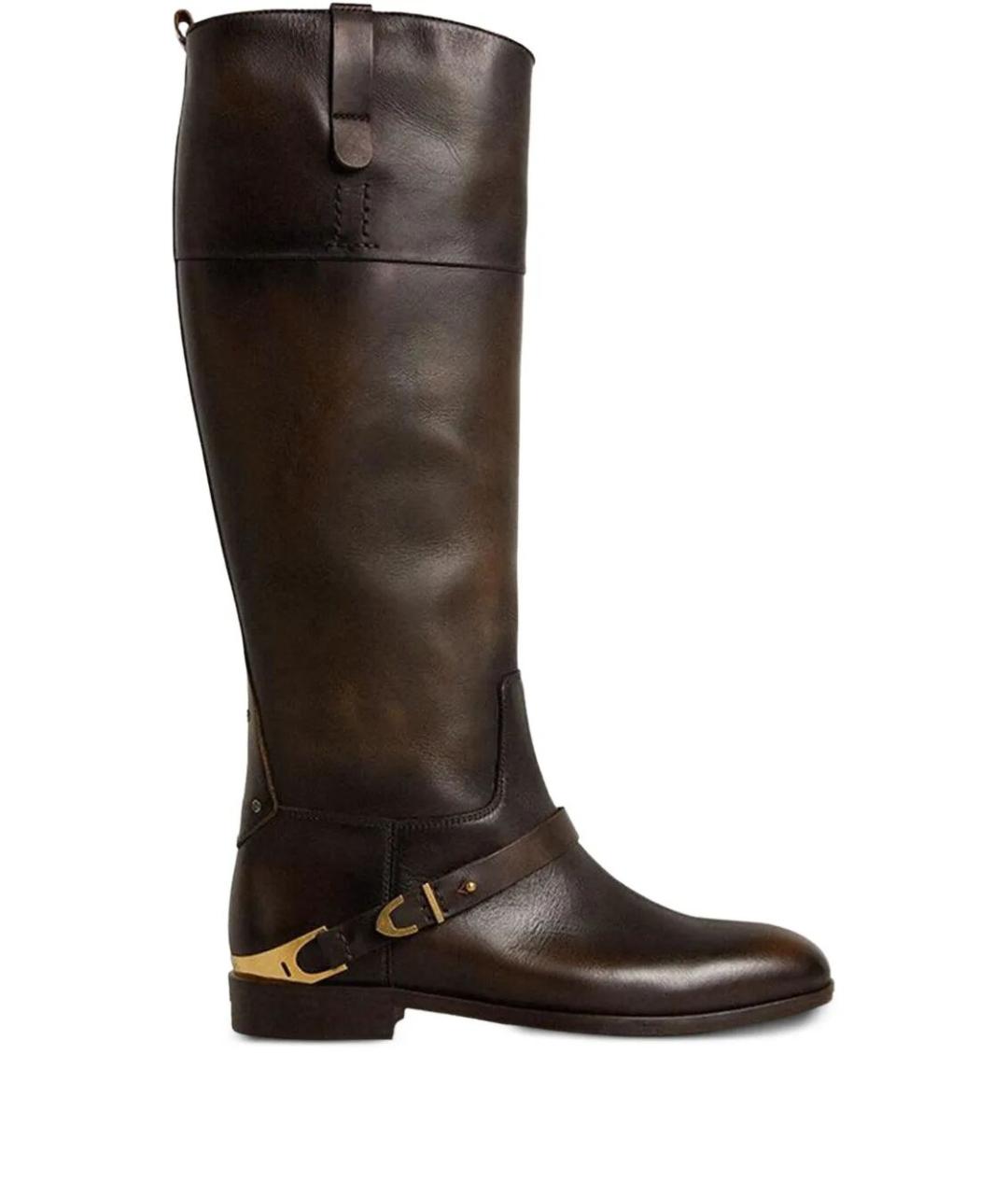 GOLDEN GOOSE DELUXE BRAND Коричневые кожаные ботинки, фото 1