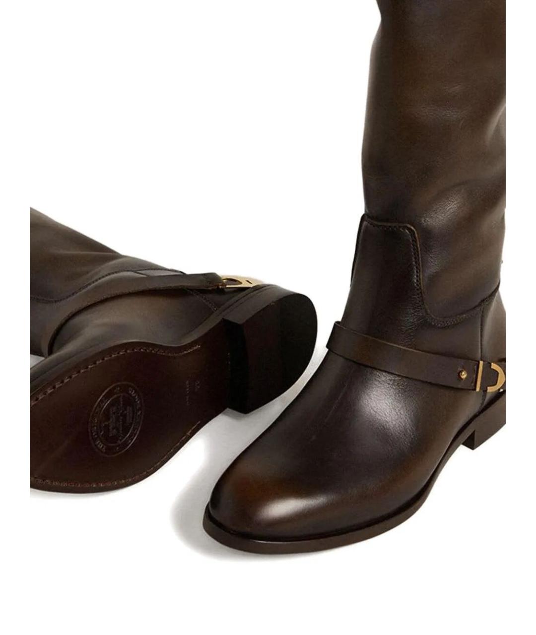 GOLDEN GOOSE DELUXE BRAND Коричневые кожаные ботинки, фото 2