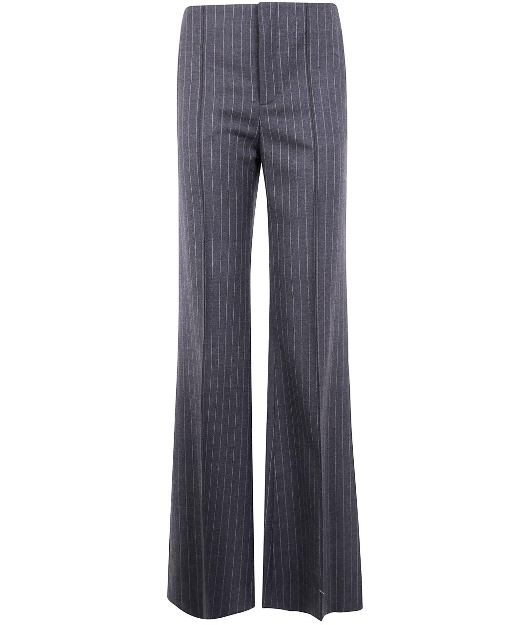 CHLOE Антрацитовые шерстяные прямые брюки, фото 1